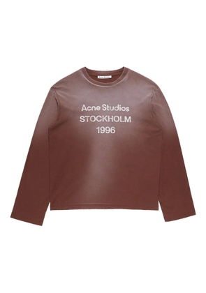 Acne Studios long-sleeve logo-print T-shirt - Brown