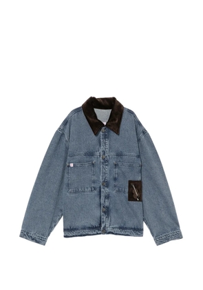 Charles Jeffrey Loverboy corduroy collar denim jacket - Blue