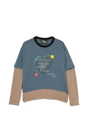 Andersson Bell Heart Message striped T-shirt - Blue