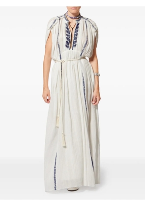 MARANT ÉTOILE LIVIANE embroidery maxi dress - White