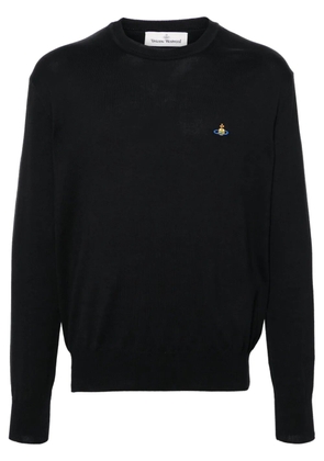 Vivienne Westwood Orb-embroidered cotton jumper - Black