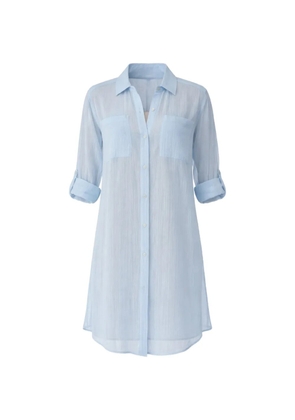 Seafolly crinkle twill beach shirt - Blue
