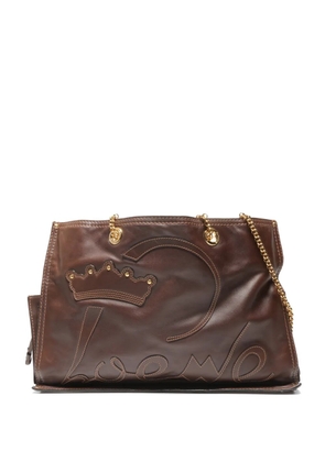 Loewe Pre-Owned 2010-2020s appliqué chain shoulder bag - Brown