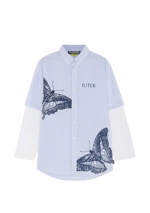 IUTER butterfly-print double shirt - Blue