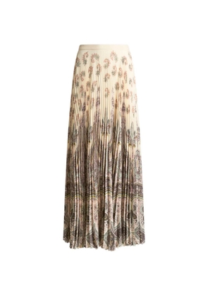ETRO placed print pleated maxi skirt - Neutrals