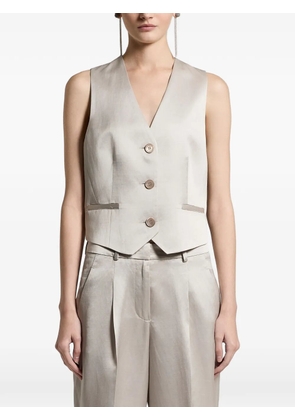 Peserico button V-neck waistcoat - Silver