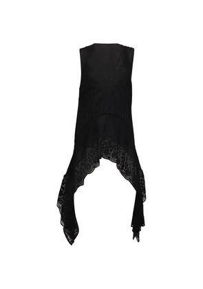 Altuzarra lace-trimmed asymmetric sleeveless blouse - Black