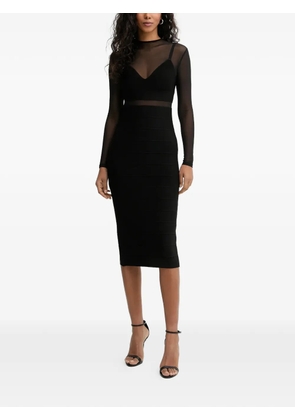 Herve Leger Noelle long-sleeve midi dress - Black