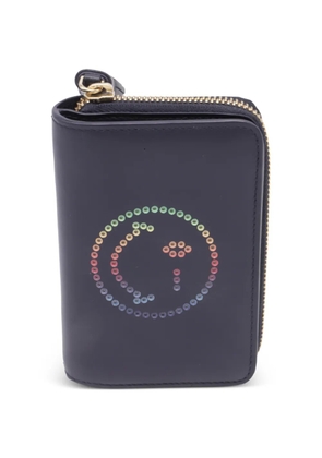 Anya Hindmarch smiley face tassel leather wallet - Blue