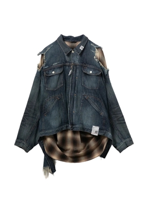 Maison MIHARA YASUHIRO distressed layered jacket - Blue