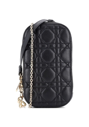 Christian Dior Pre-Owned Lady Dior Phone Holder on Chain Cannage Quilt Lambskin crossbody bag - Black