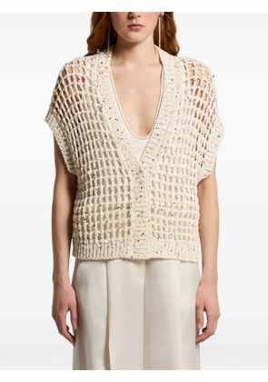Peserico open-knit cardigan - Neutrals