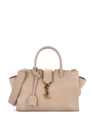 Saint Laurent Pre-Owned Monogram Cabas Downtown Leather Small tote bag - Neutrals