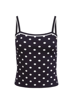 Toccin Avalon polka-dot knitted silk top - Blue
