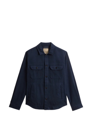 Woolrich button-down pockets-details cotton shirt jacket - Blue