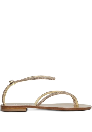 EDDI CUOMO crystal-embellished ankle-strap sandals - Gold