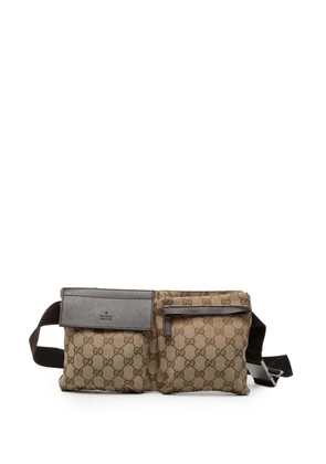 Gucci Pre-Owned 2000-2015 GG Canvas Double Pocket belt bag - Brown