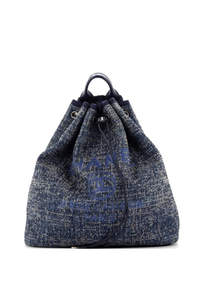 CHANEL Pre-Owned Deauville Raffia with Glitter Detail Large backpack - Blue