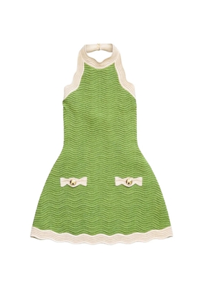 Retrofête Pascal Bandage halterneck ribbon mini dress - Green