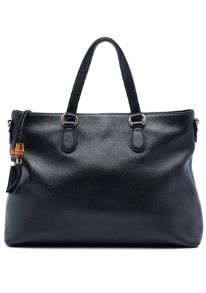 Gucci Pre-Owned 2016-2025 Leather Bamboo Tassel satchel - Black