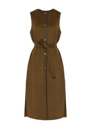 Yves Salomon belted button-fastening gilet - Brown