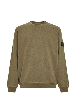 Stone Island ribbed logo-patch sweatshirt - Green