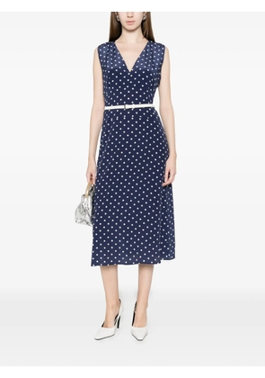 P.A.R.O.S.H. polka-dot belt midi dress - Blue