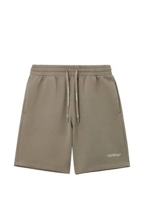 Off-White drawstring-waist rear-stripe shorts - Neutrals