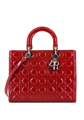 Christian Dior Pre-Owned Lady Dior Bag Cannage Quilt Patent Large satchel - Red