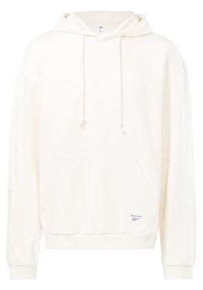 Reebok logo-patch pouch-pocket hoodie - White