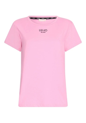 LIU JO logo-detail cotton T-shirt - Pink