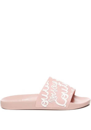 Versace Jeans Couture logo-detail slip-on slides - Pink