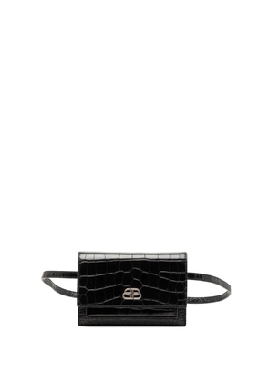 Balenciaga Pre-Owned 2019 Croc Embossed Leather Sharp XS belt bag - Black