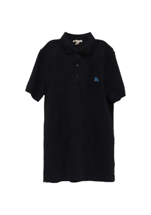 Burberry Pre-Owned logo-embroidered cotton polo shirt - Black