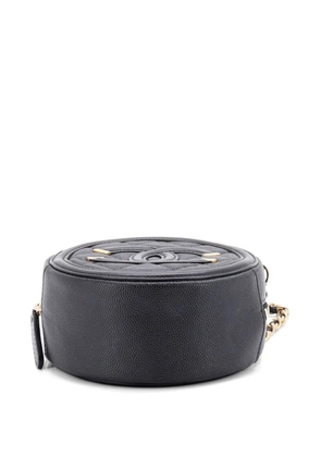 CHANEL Pre-Owned Filigree Round Clutch with Chain Quilted Caviar Mini crossbody bag - Black