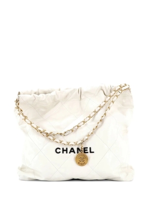 CHANEL Pre-Owned 22 Chain Quilted Calfskin Medium hobo bag - White