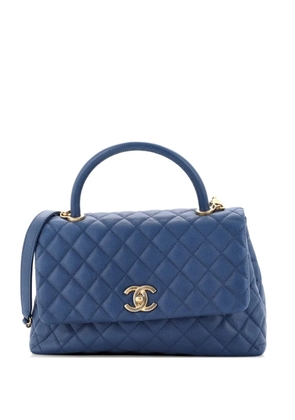 CHANEL Pre-Owned Coco Top Handle Bag Quilted Caviar Small crossbody bag - Blue