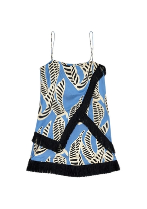 Alexis print fringe mini dress - Blue