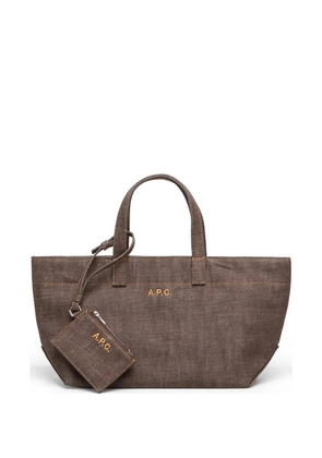 A.P.C. small canvas Drummer tote bag - Brown