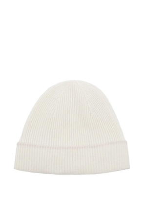 Eleventy ribbed beanie hat - White