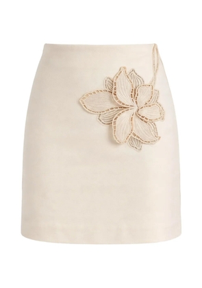 TWINSET floral-applique skirt - Neutrals