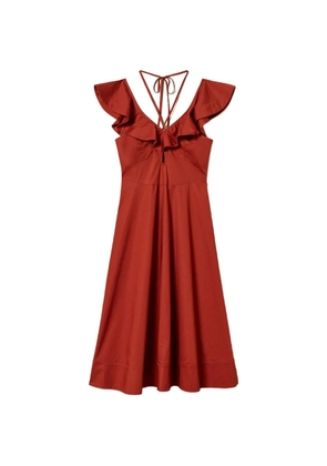 TWINSET ruffled midi dress - Brown
