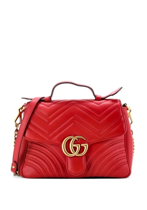 Gucci Pre-Owned GG Marmont Top Handle Flap Bag Matelasse Leather Small satchel - Red