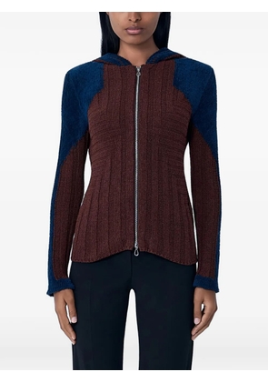 Kiko Kostadinov zip-up knitted hoodie - Brown