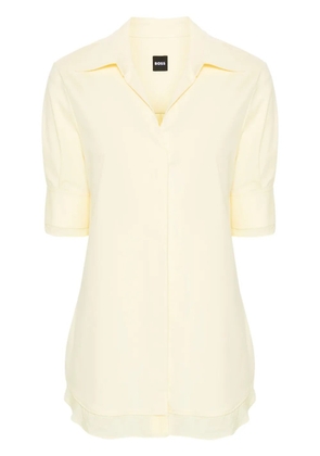 BOSS cutaway-collar cotton-blend shirt - Yellow