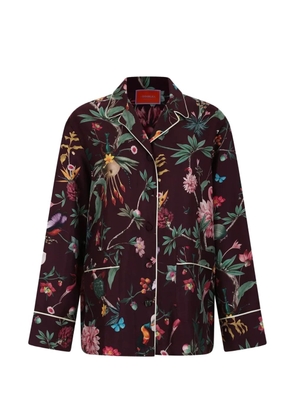 La DoubleJ floral-print contrast-trim shirt - Red