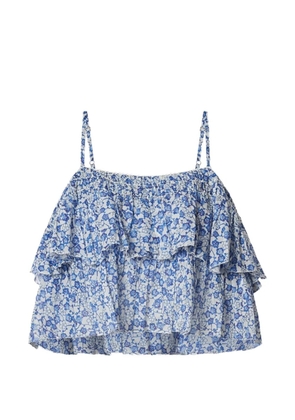 MARANT ÉTOILE Erisa ruffled floral-print top - Blue