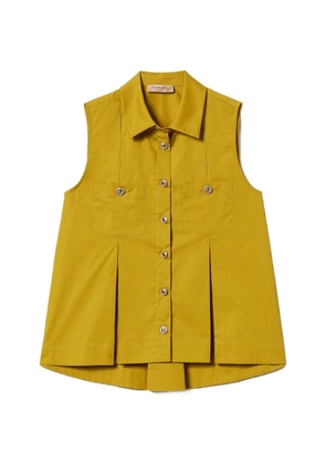 TWINSET pleated chest-pockets shirt - Yellow