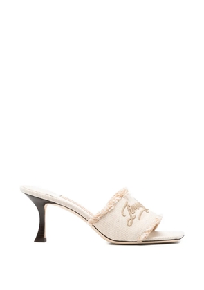 Jimmy Choo fringed embroidery sandals - Neutrals