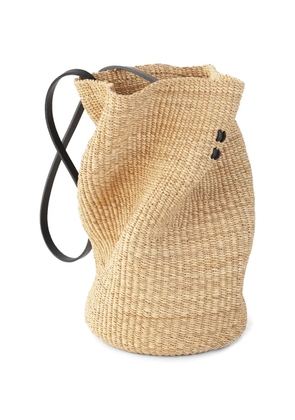 Inès Bressand raffia bucket bag - Neutrals